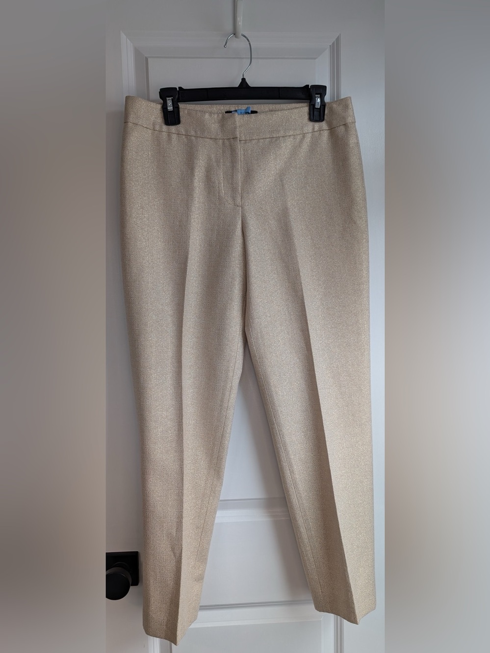 Talbots Signature Gold Metallic Ankle Pants Dressy Holiday Shimmer Size 6